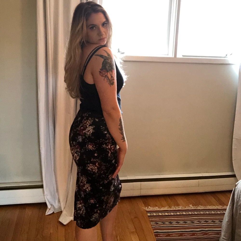 Nordstrom Romantic Velvet Floral Skirt